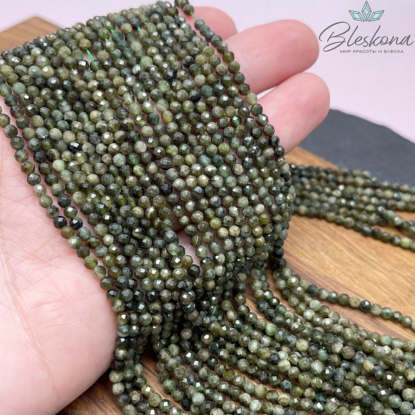 Зеленый турмалин (Верделит) алмазная огранка №1 3 мм