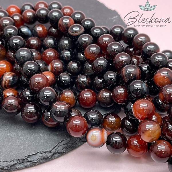 Сердолик черный 12 мм