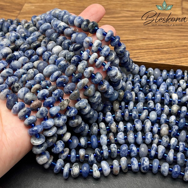 Яшма синяя пятнистая галтовка (4-5)*(8-11) мм