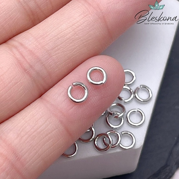 5*1 мм Цвет серебро, Колечки уп. 1 гр.