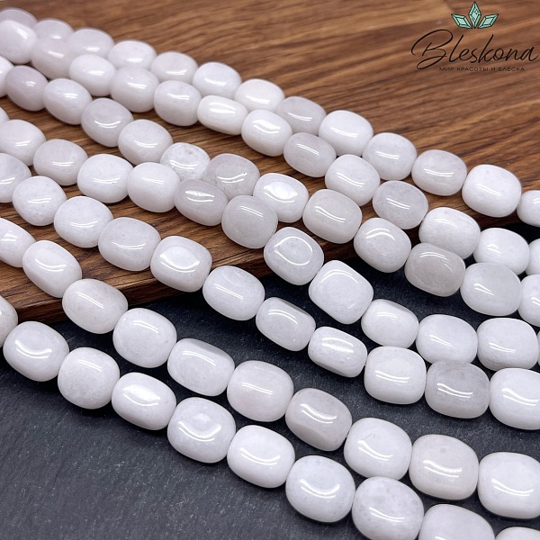 Кварц Белый прямоугольник фриформ 12*10 мм