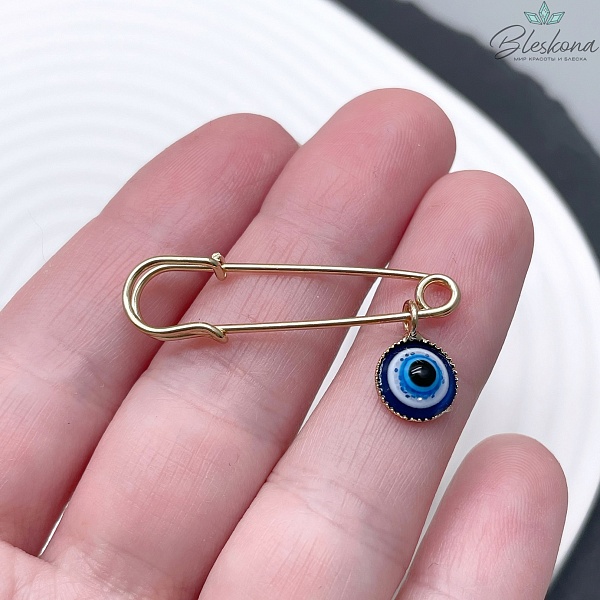 3,5 см Цвет золото, Булавка глаз Фатимы, 3 шт