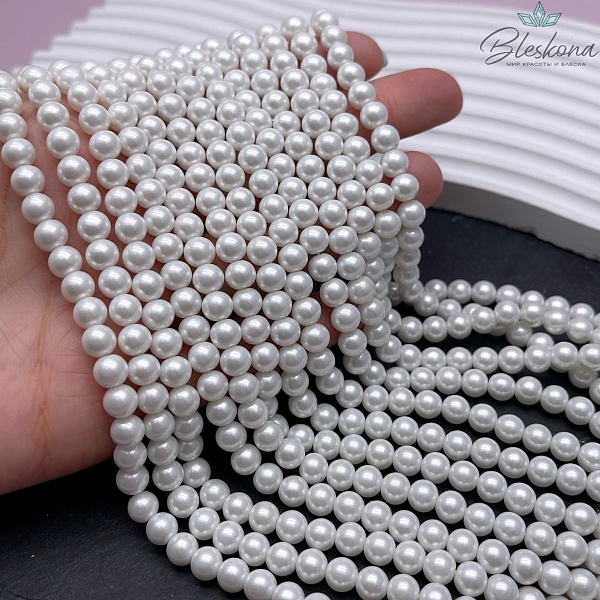 Жемчуг Майорка, цвет дымчато-белый 6 мм