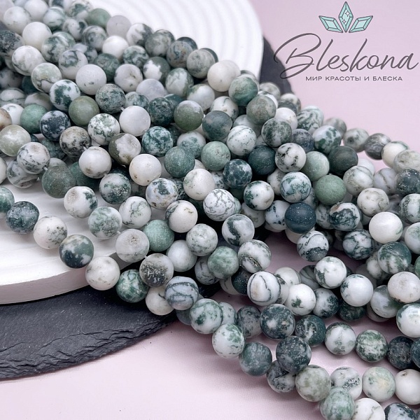 Агат древесный матовый 8,5 мм