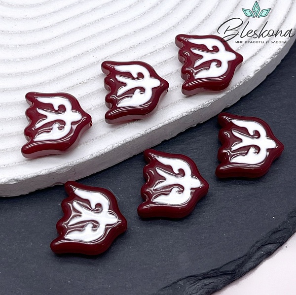 20*19 мм Бусина Ласточка бордовая