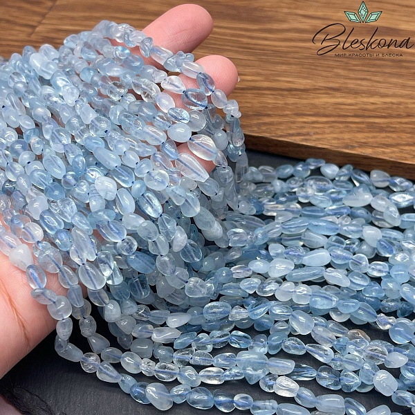 Аквамарин галтовка 4-7 мм
