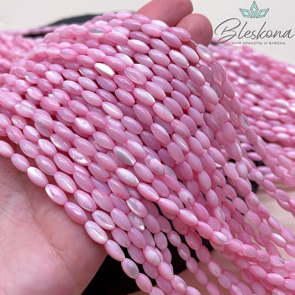 Перламутр рис розовый 4*8 мм