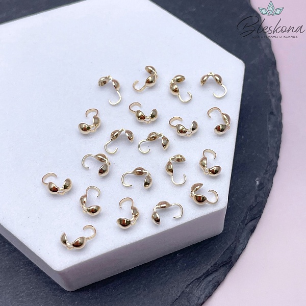 7*4 мм Цвет золото, Каллоты уп. 20 шт.