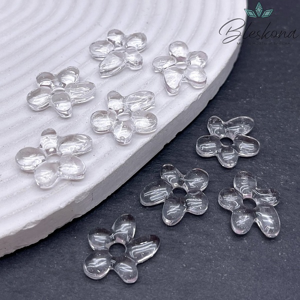 20*16 мм Подвеска цветок прозрачный