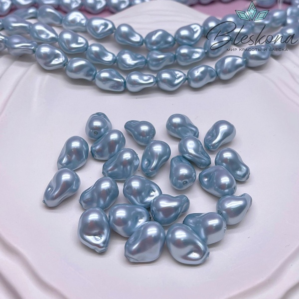 9,5*13 мм, Жемчуг Майорка голубая (штучно)