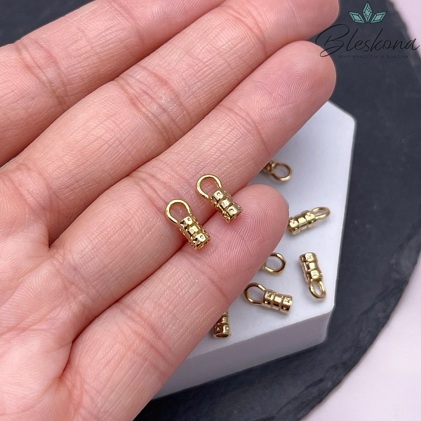 9,5*3,5 мм Цвет золото, Концевик для шнура 