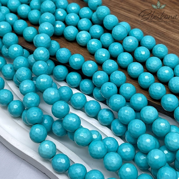 Радужный Агат огранка  бирюзовая ( имитация) 10 мм