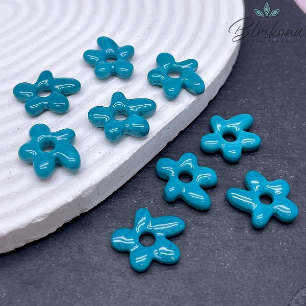 20*16 мм Подвеска цветок бирюзовый