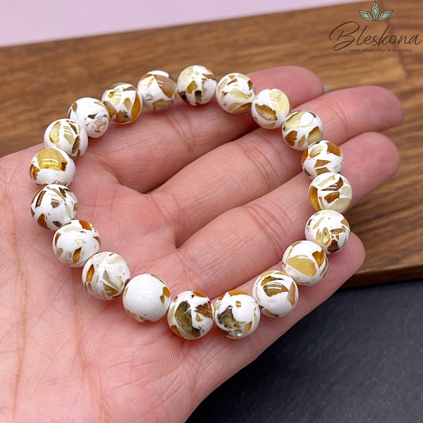 Янтарь шар мозаика 10 мм сет 19 см