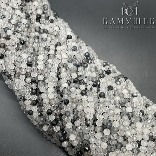 Кварц Турмалиновый микроогранка ⌀3мм