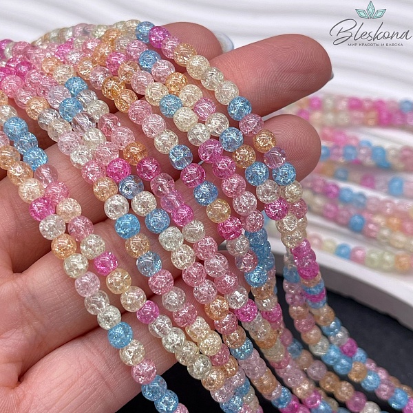 Кварц снежный микс (имитация) 4 мм