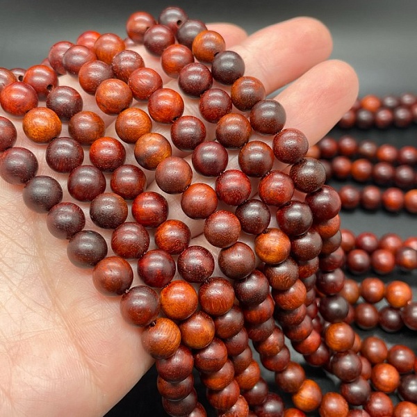 8 мм, Деревянные бусины красный сандал