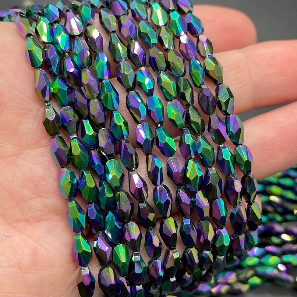 4*7,5 мм Стекло Lux, ракушка мини, цвет хамелеон