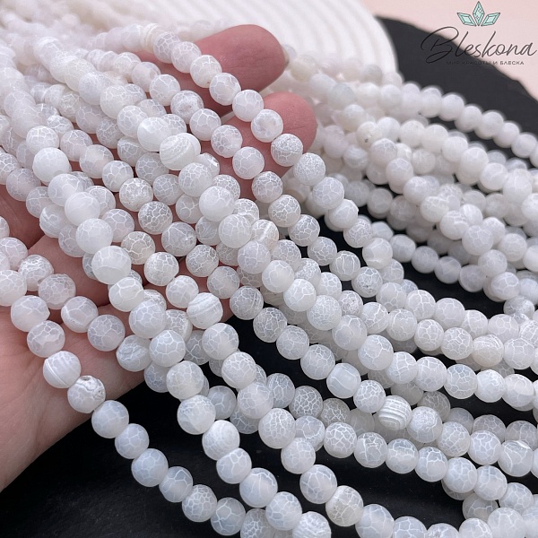 Агат Кракле белый 6 мм