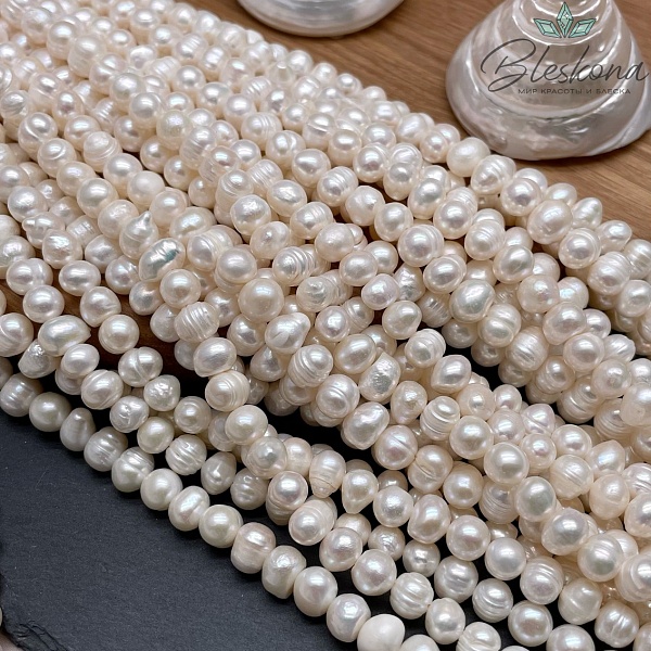 Жемчуг шар белый №1 7-8 мм