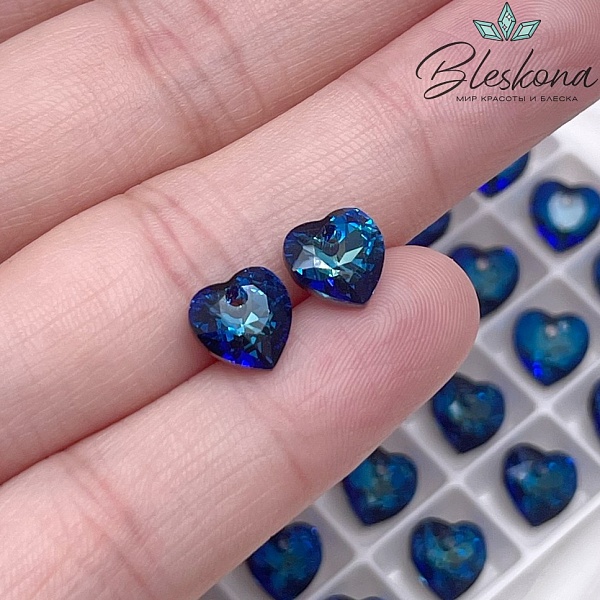 6432 Heart Cup Pendant 8 мм Crystal Bermuda Blue (BB)