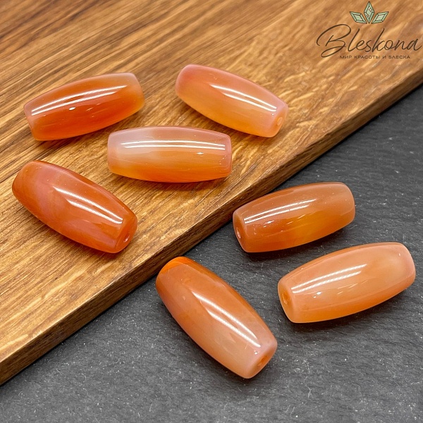 Дзи природные коричневые 29*13 мм