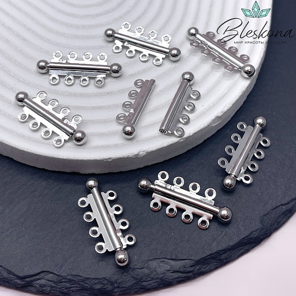 31*13 мм Цвет серебро, Замок защелка 4 ряда