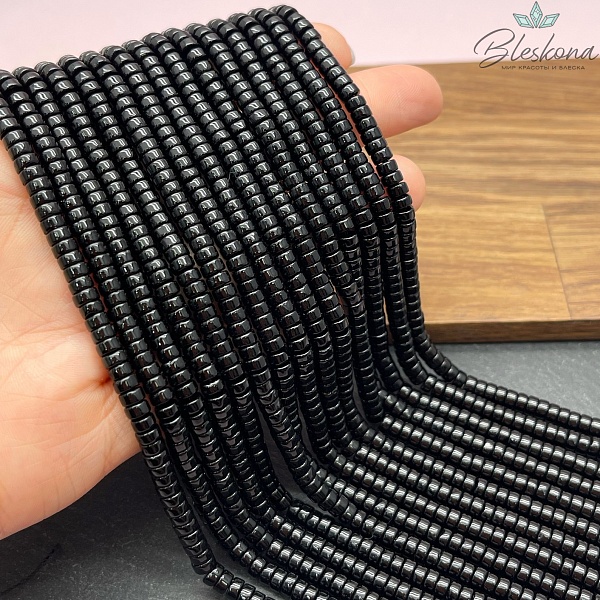 Агат черный диски 4*2 мм