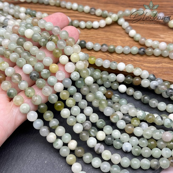 Жадеит зеленый №2 6,5 мм