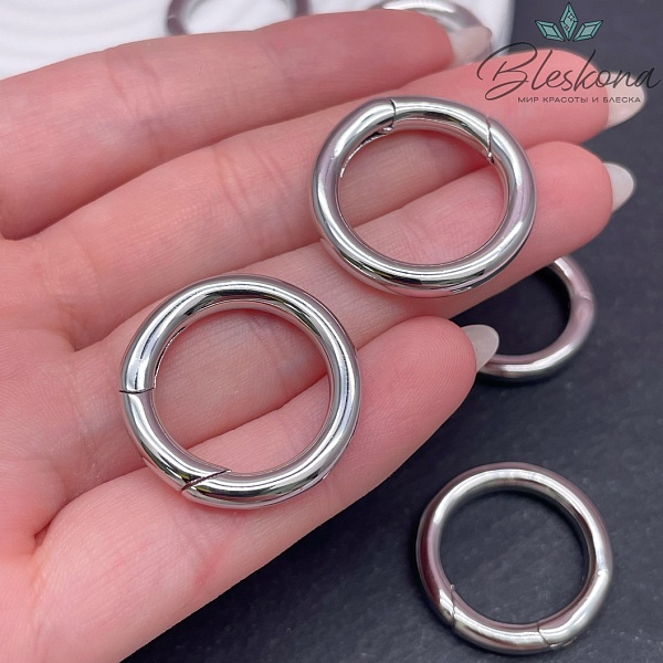 25 мм Цвет серебро, Замок Кольцо карабин
