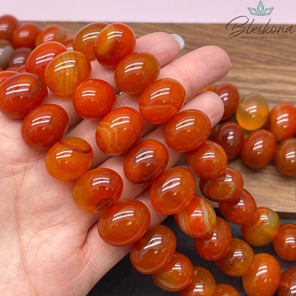 Агат галтовка 15*18 мм 