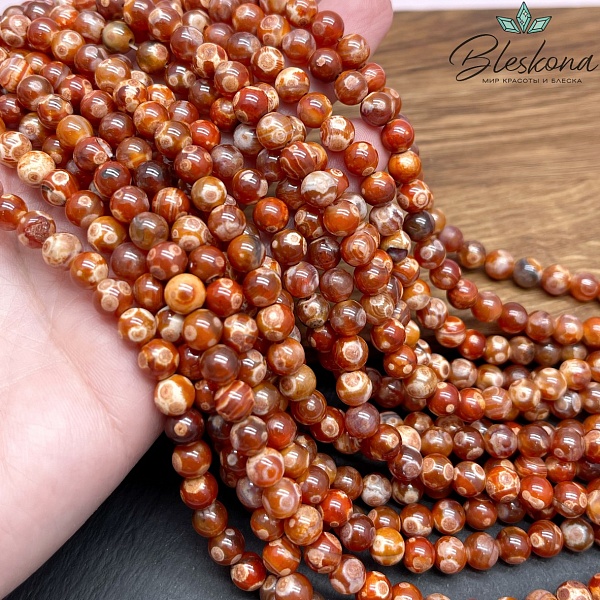 Агат с узором №2 6 мм