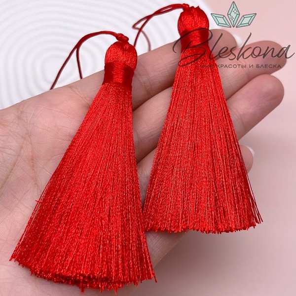 Кисть вискозный шелк Красная 8*1 см