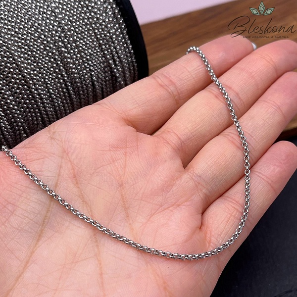 Цепь №С30 Цвет серебро 2*2 мм Сталь