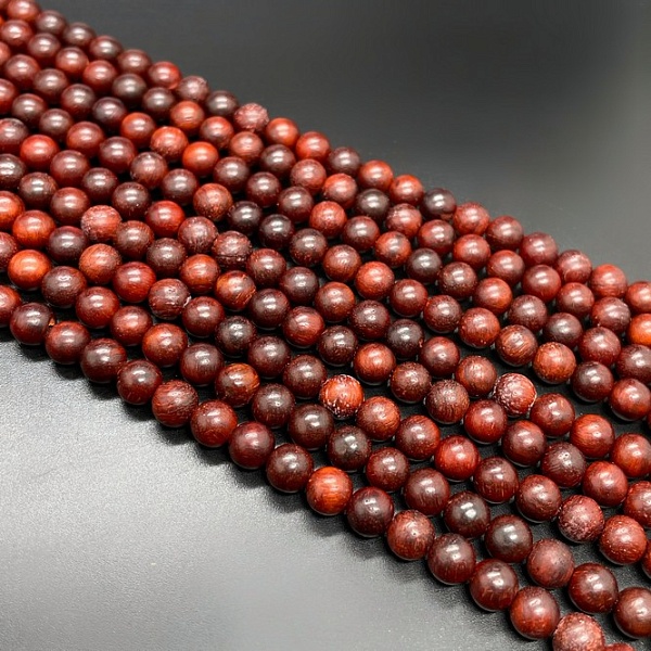 6 мм, Деревянные бусины красный сандал