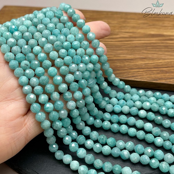 Амазонит алмазная огранка 6 мм