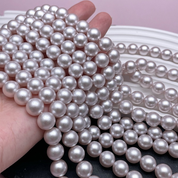 Жемчуг Майорка, цвет светло- фиолетовый фактурно- матовый 10 мм