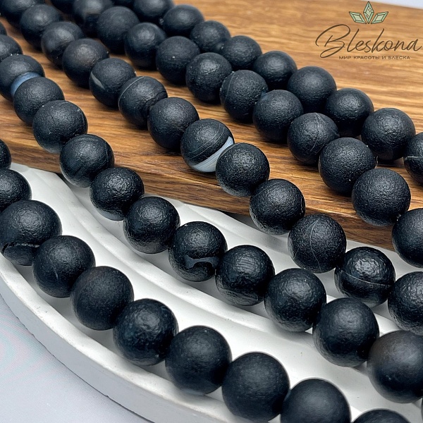 Агат черный в термической обработке 14 мм