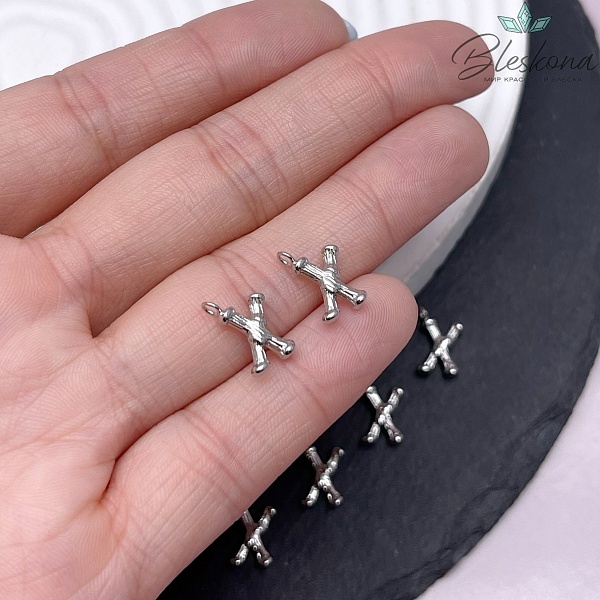 12 мм Цвет серебро, Буквы веточки X 