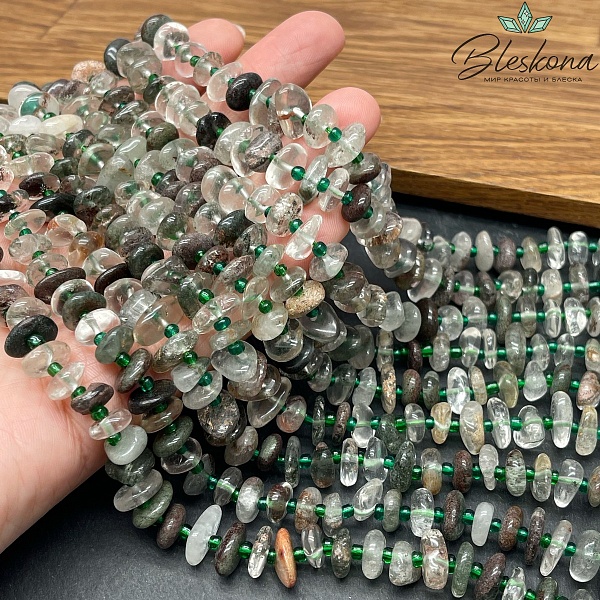 Агат Моховой сколы шлифованные (2-4)*(8-11) мм