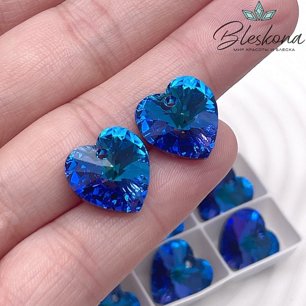 6228 Xilion Heart 14,4*14 мм Crystal Bermuda Blue (BB) P