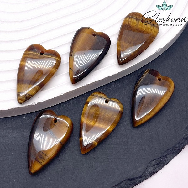 18*29 мм Подвеска Сердце Тигровый глаз