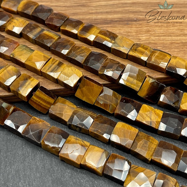 Тигровый глаз квадрат огранка 10-11 мм