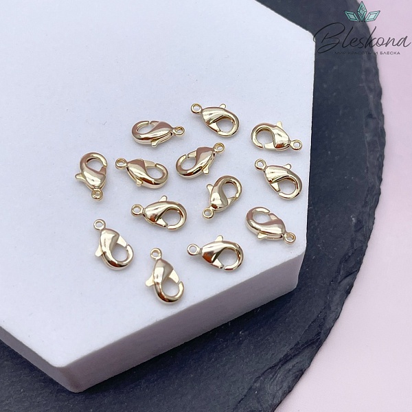 10 мм Цвет золото, Замок округлый 