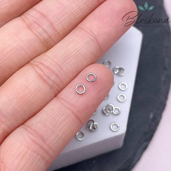 3,5*0,7 мм Цвет серебро, Колечки уп. 1 гр.