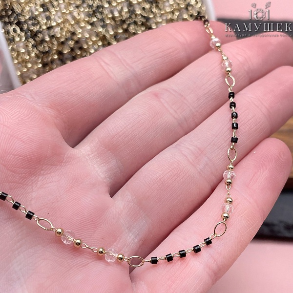 Цепь №211-1 цвет золото 3 мм