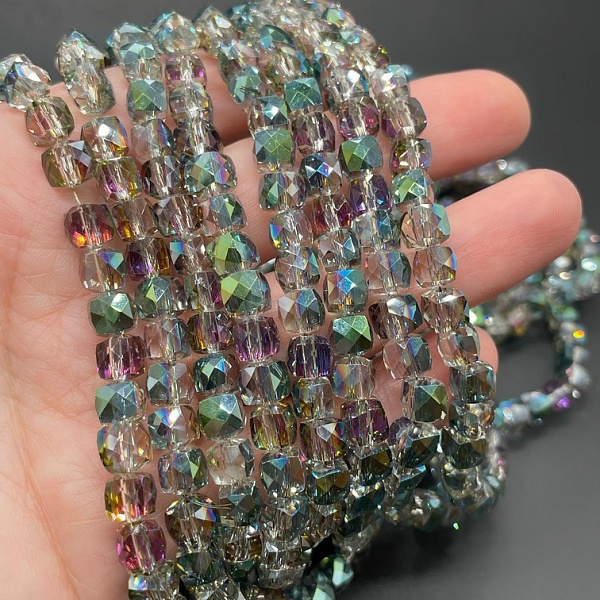 6.5 мм Стекло Lux, куб огранка, цвет хамелеон