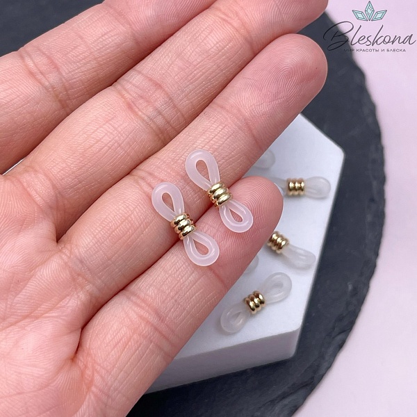 18 мм Цвет золото, Держатель силиконовый белый 