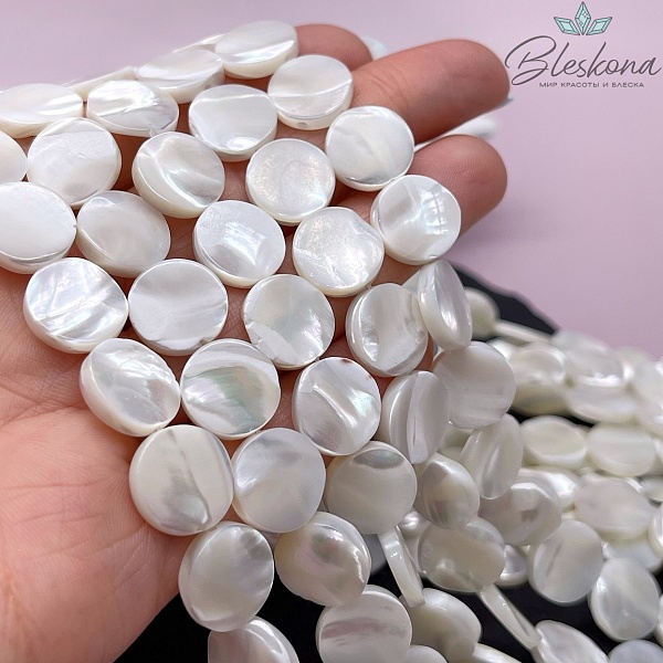 Перламутр белый Круг 12,5 мм