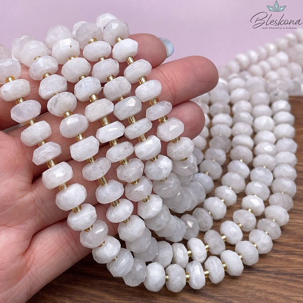 Лунный камень рондель алмазная огранка №1 9*5 мм